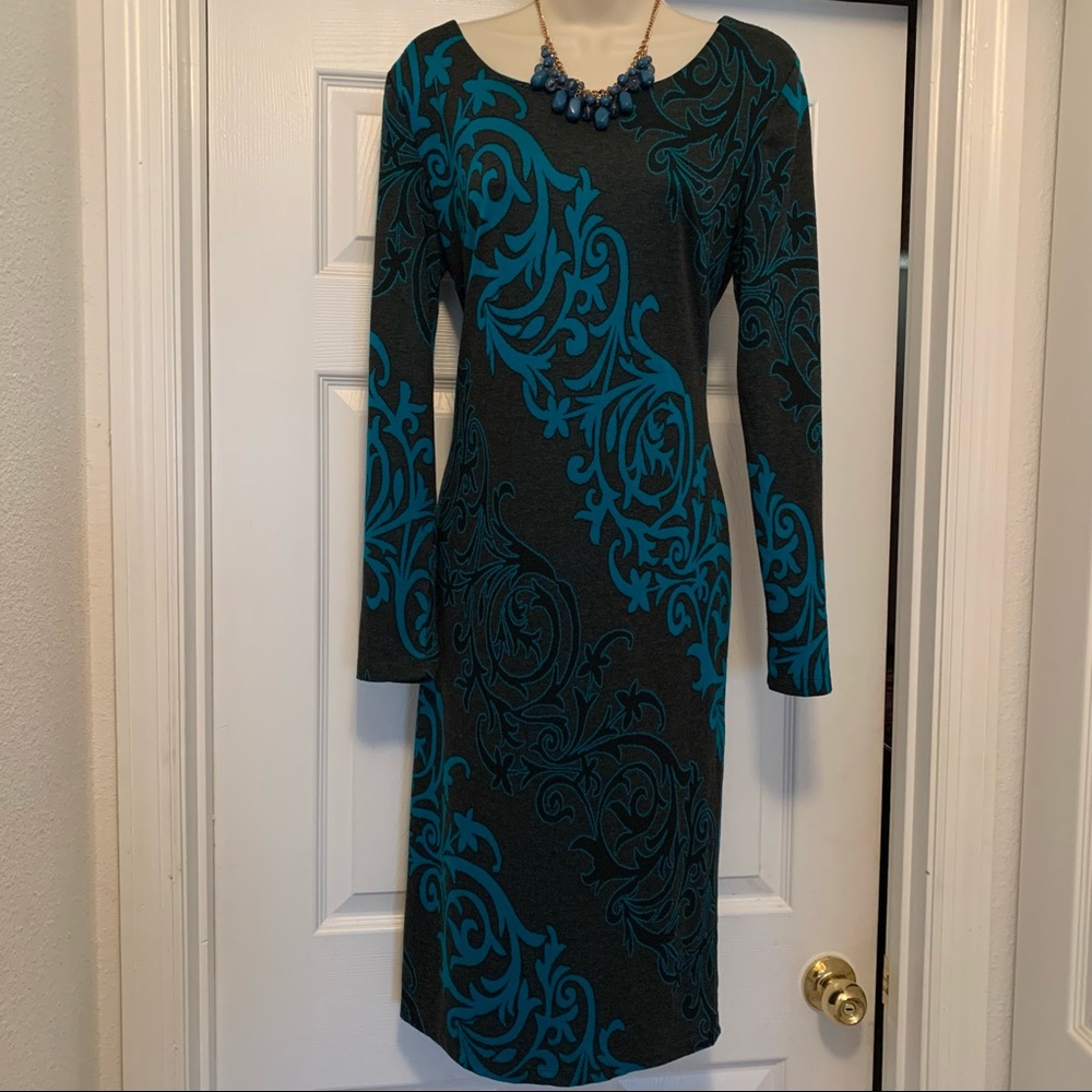 🚩CATO Teal and Black Knit Dress Size🚩 FINAL PRICE